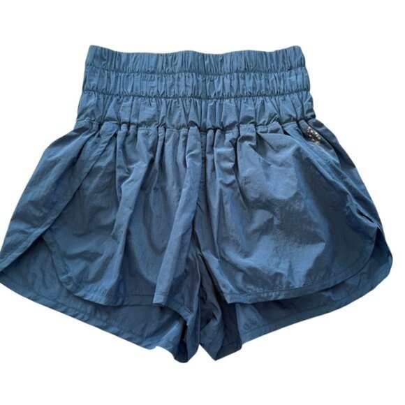 Free People FP Movement Shorts Womens Way Home Blue Size Small Mesh Inner Liner - Picture 1 of 7